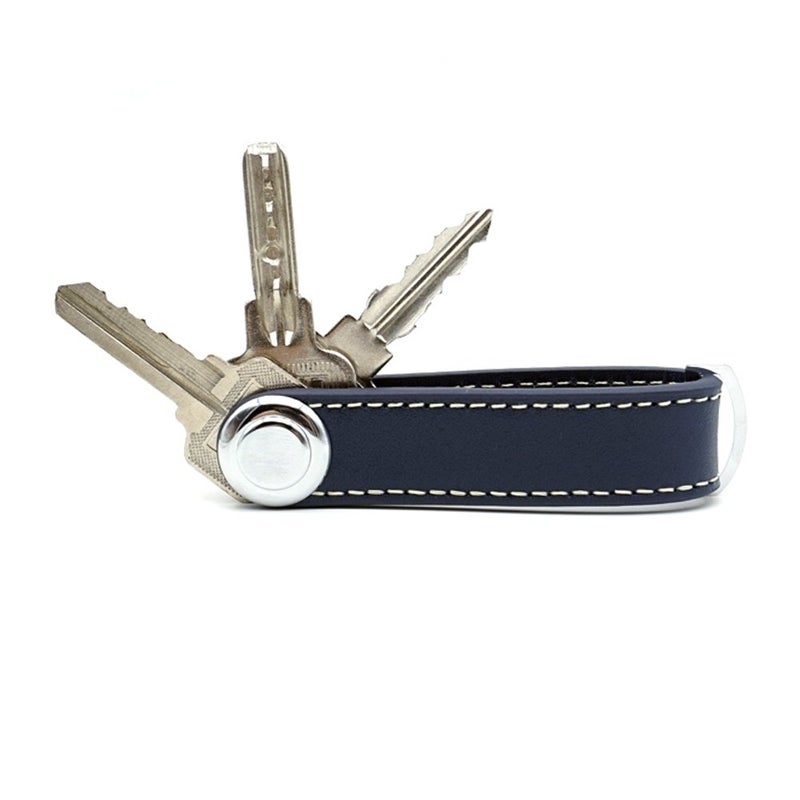 ERCRYSTO Compact Key Holder - Stylish & Practical Pocket Key Organizer With Secure Locking Mechanism. (Dark Blue) - Image 1